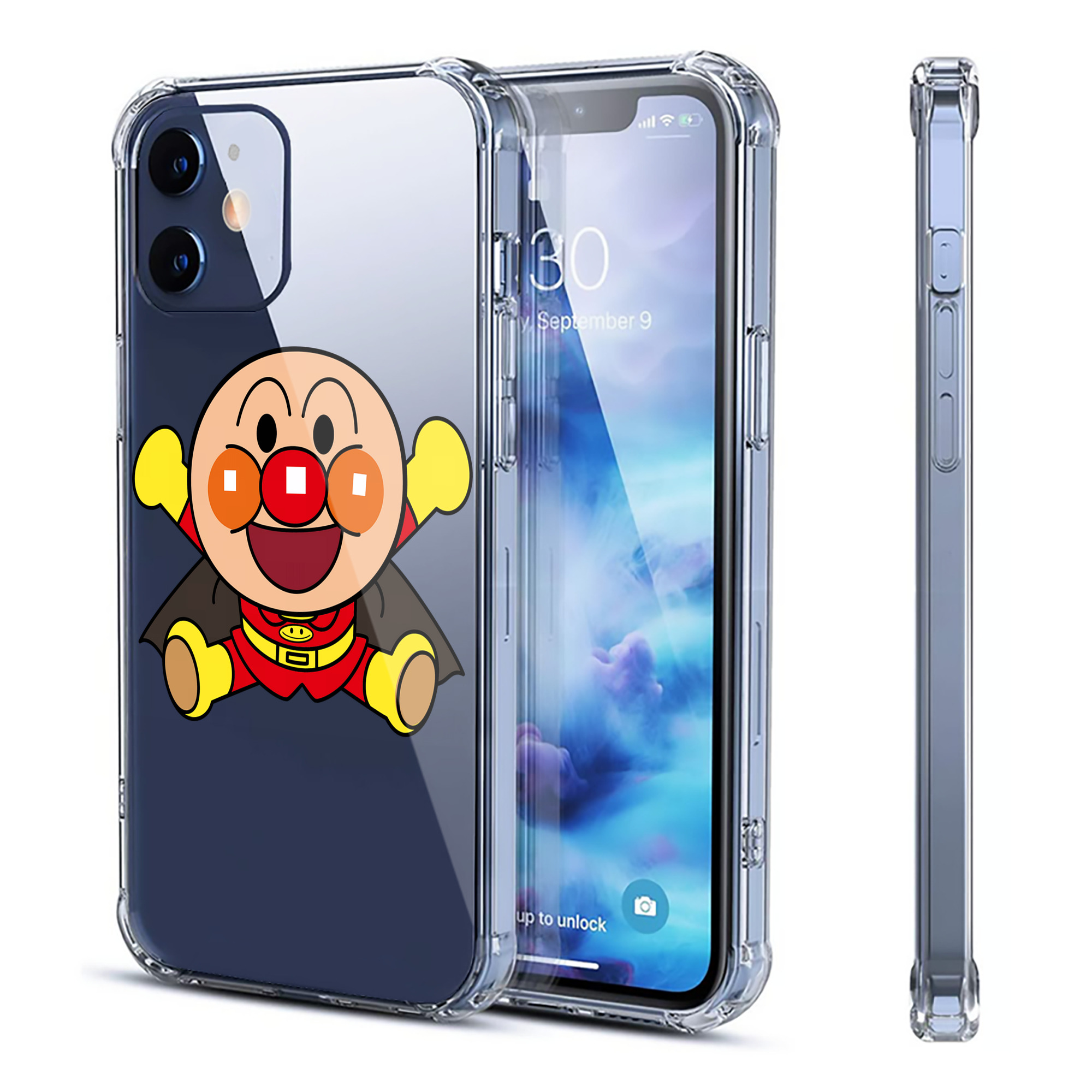 （画像用） アンパンマン Anpanman 【iPhone 12シリーズ対応】透明スマホケース（クリアソフトケース）